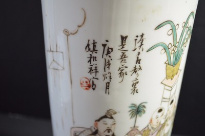 PAIR CHINESE ANTIQUE 19TH CENTURY FAMILLE ROSE TABLE LAMP PORCELAIN