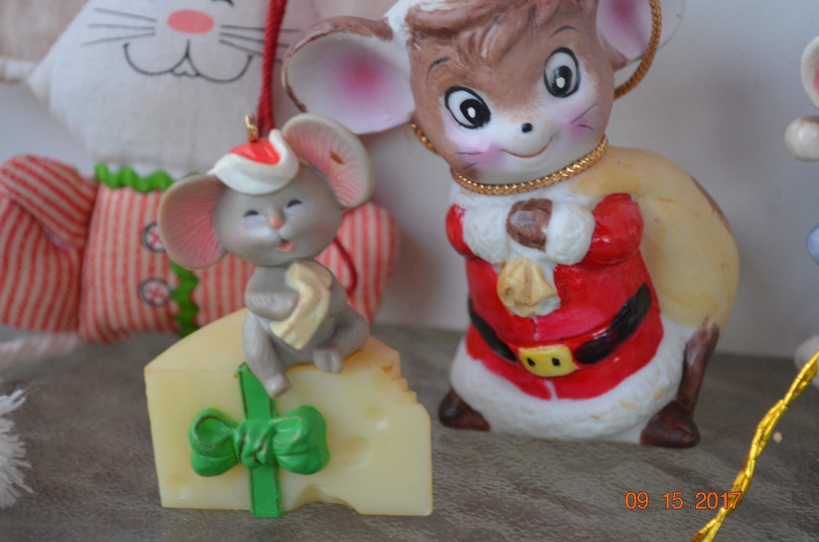 Lot of 6 Vintage Mice Mouse Christmas Ornaments