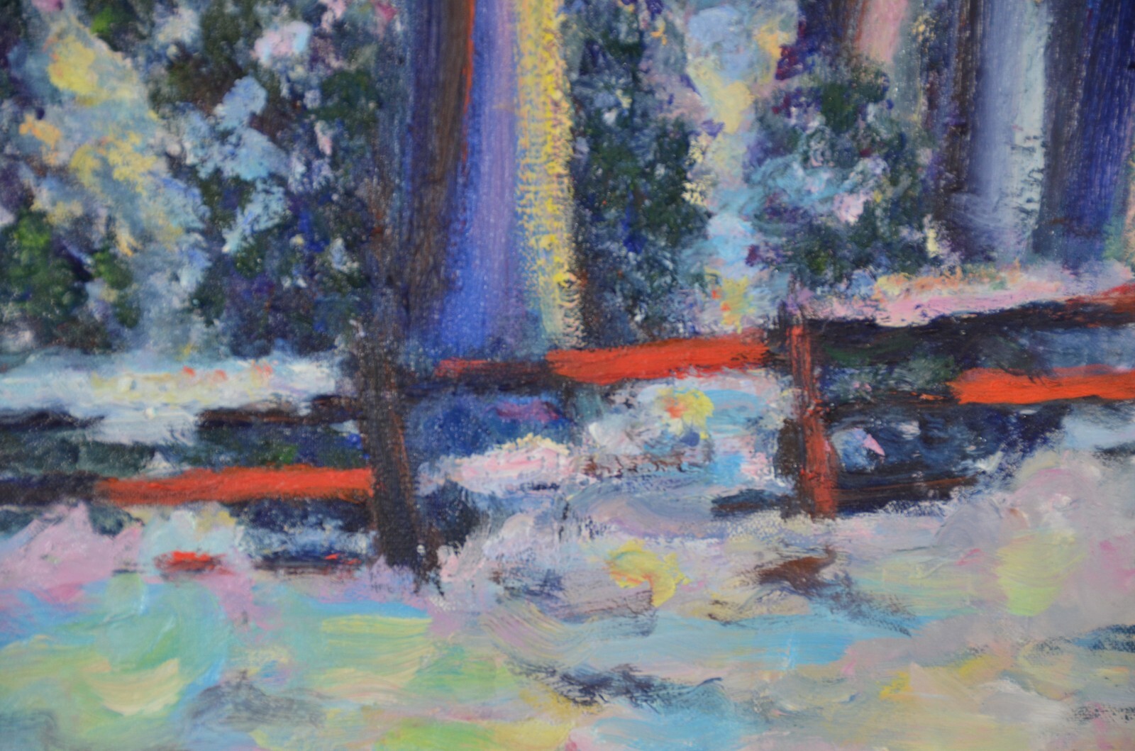 Beth Riso Original Fine Art Oil Painting - Winter Cottage  -  Bergen County NJ