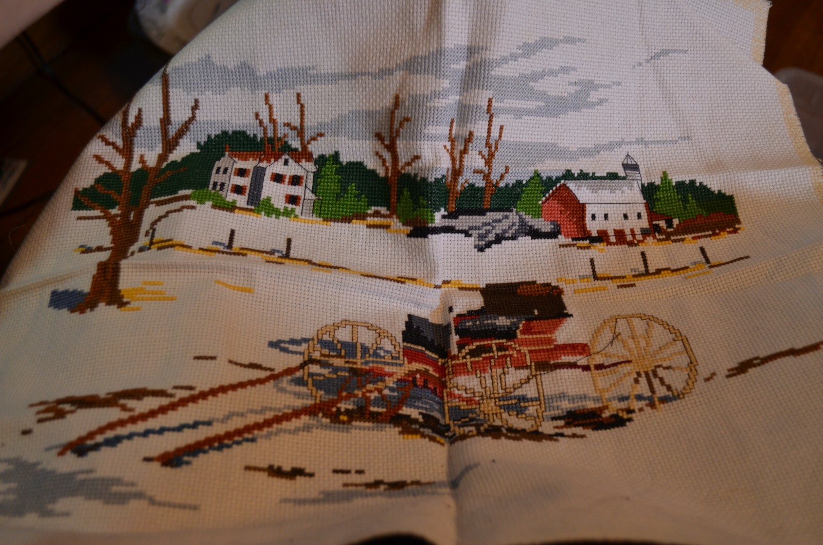 Cross Stitch Unfinished Afghan  Carousel, PLUS