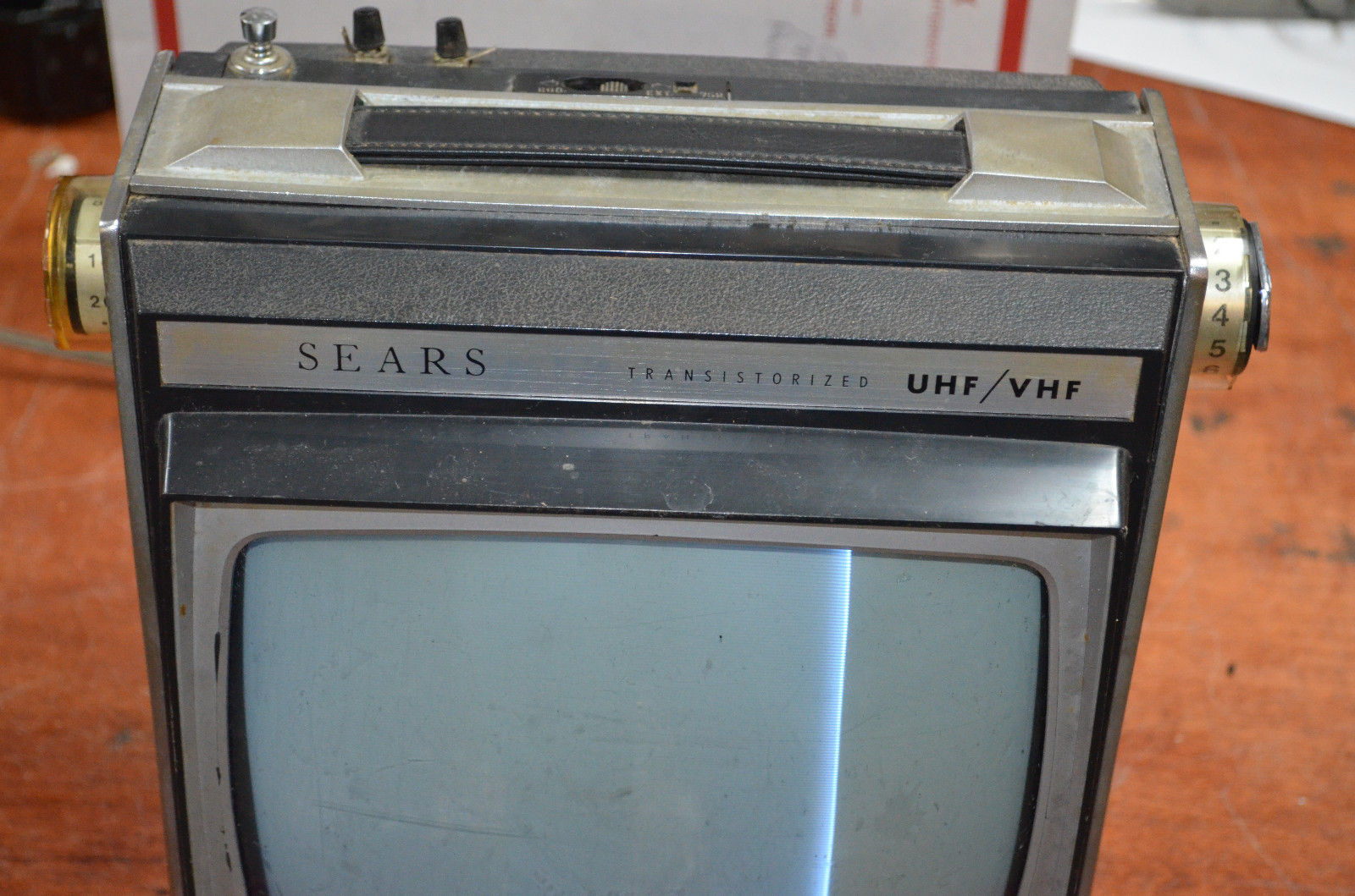Sears Transistored UHF / VHF Television Vintage Portable Transistor TV