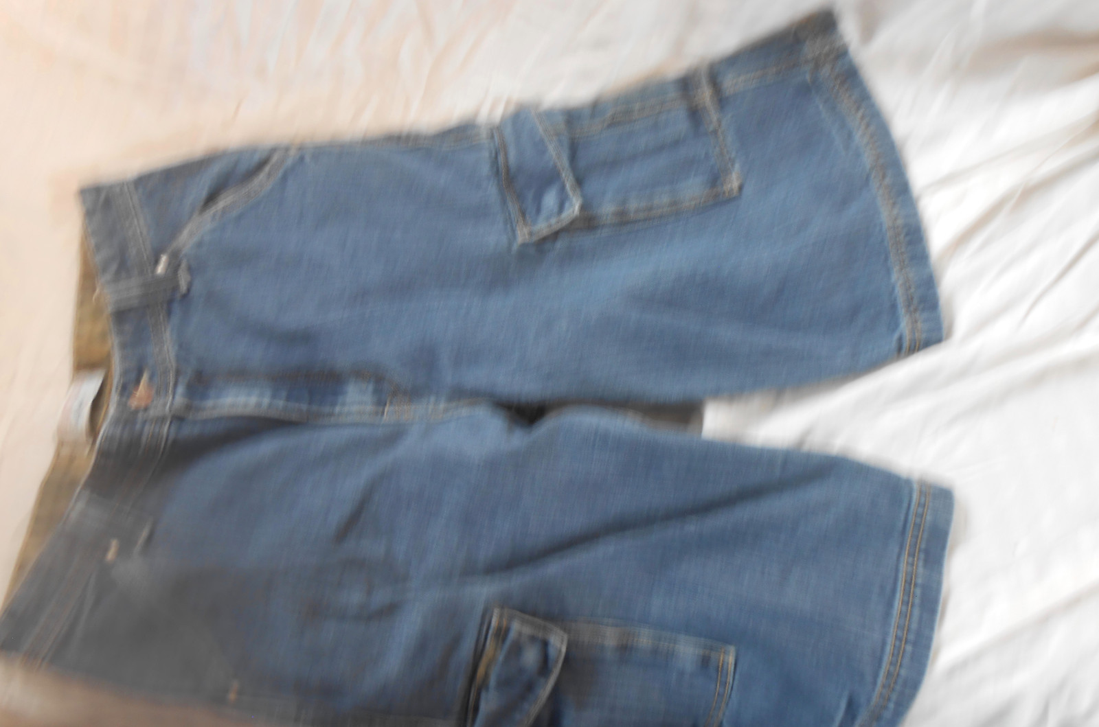 Levi Strauss Signature Boys Blue Jeans Denim Cargo Shorts 18 Regular Adjustable