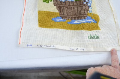 CUTE needlepoint needle point FROG bath bubbles unframed colorful bathroom