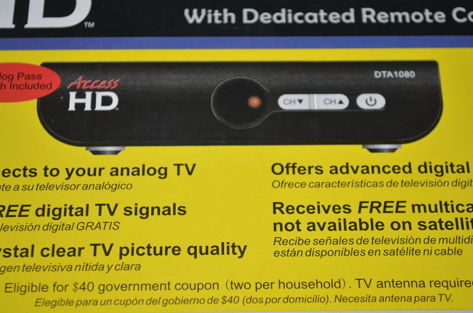 Access HD-TV Converter Digital to Analog with Remote Model DTA1080D NEW