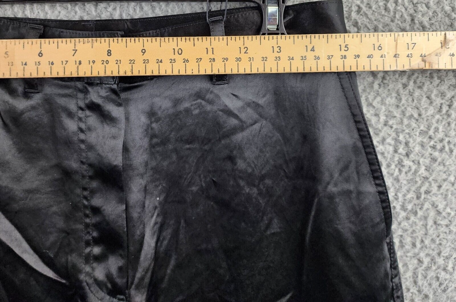 Theory Satin-Finish Wide-Leg Pants Women's 2 Black Solid Button Zip Closure - Picture 5 of 15