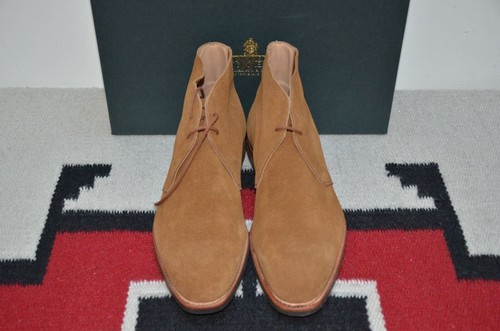 Pre-owned Crockett & Jones Made In England Hartland 2 Tan Suede Leather Chukka Boots In Brown