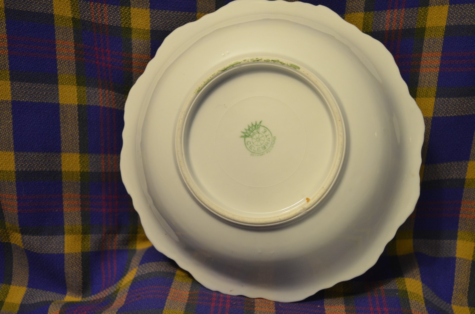 Vtg Lusterware CELEBRATE Scalloped Edge (Plums&Berries) Serving Bowl-GERMANY