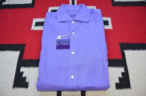 Ralph Lauren purple label リネンシャツ イタリア製 定価8万】Ralph Lauren Purple Label special linen shirt S/S
