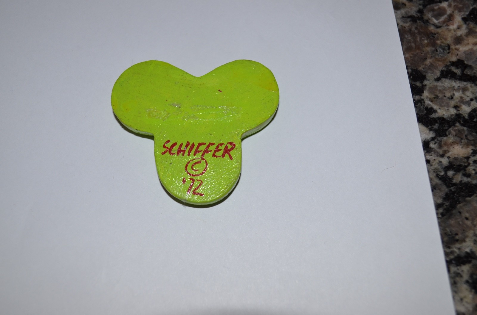 Early Vintage 1970s BILL SCHIFFER NY Painted Resin Cross Eyed Big Nose Brooch