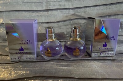 2 X LANVIN Eclat D Arpege Bottles EAU DE PARFUM 0.17 oz. X2 - New W Box!!