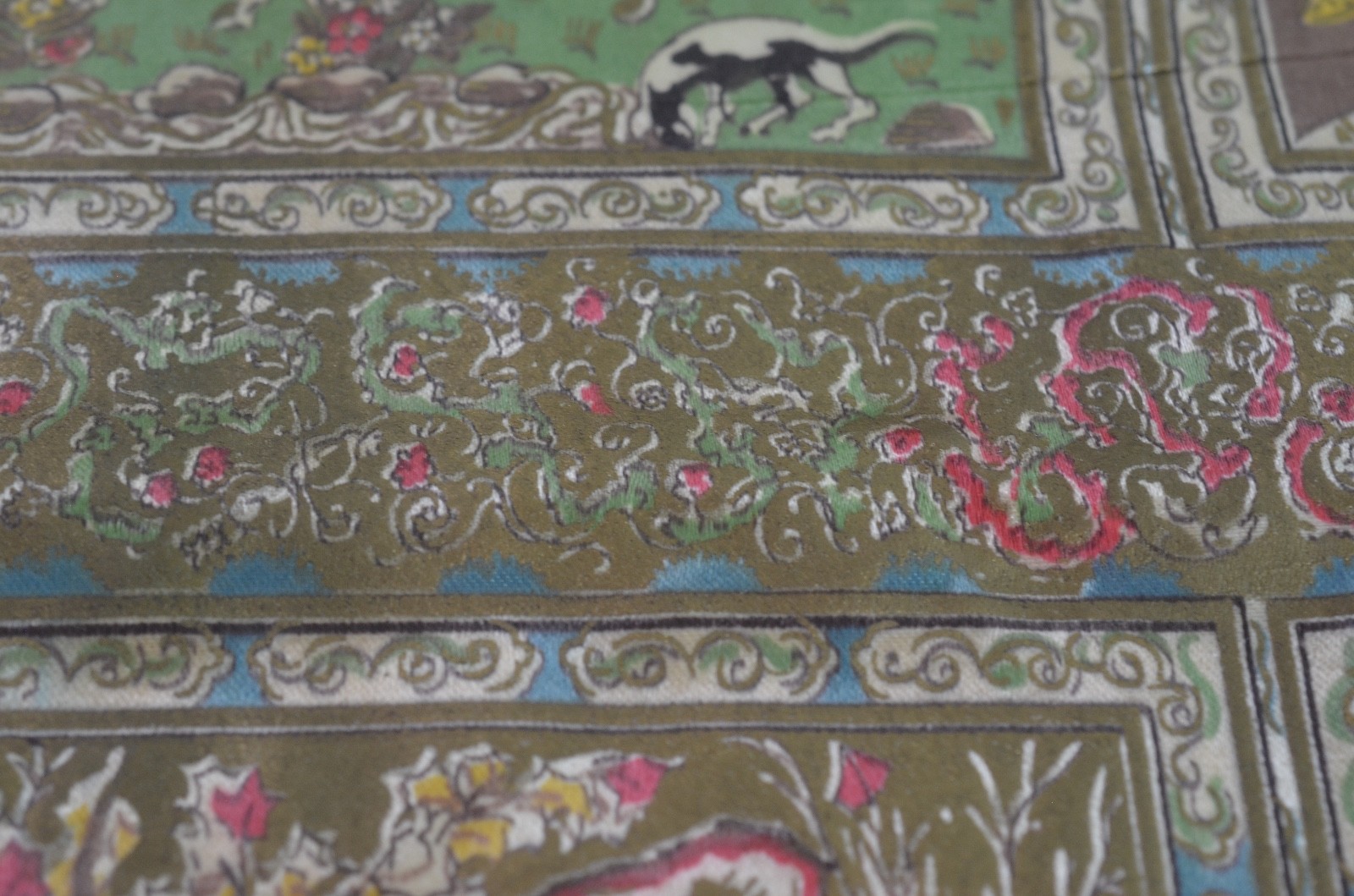 VINTAGE LINEN FABRIC ARABIAN NIGHTS PRINT UU169