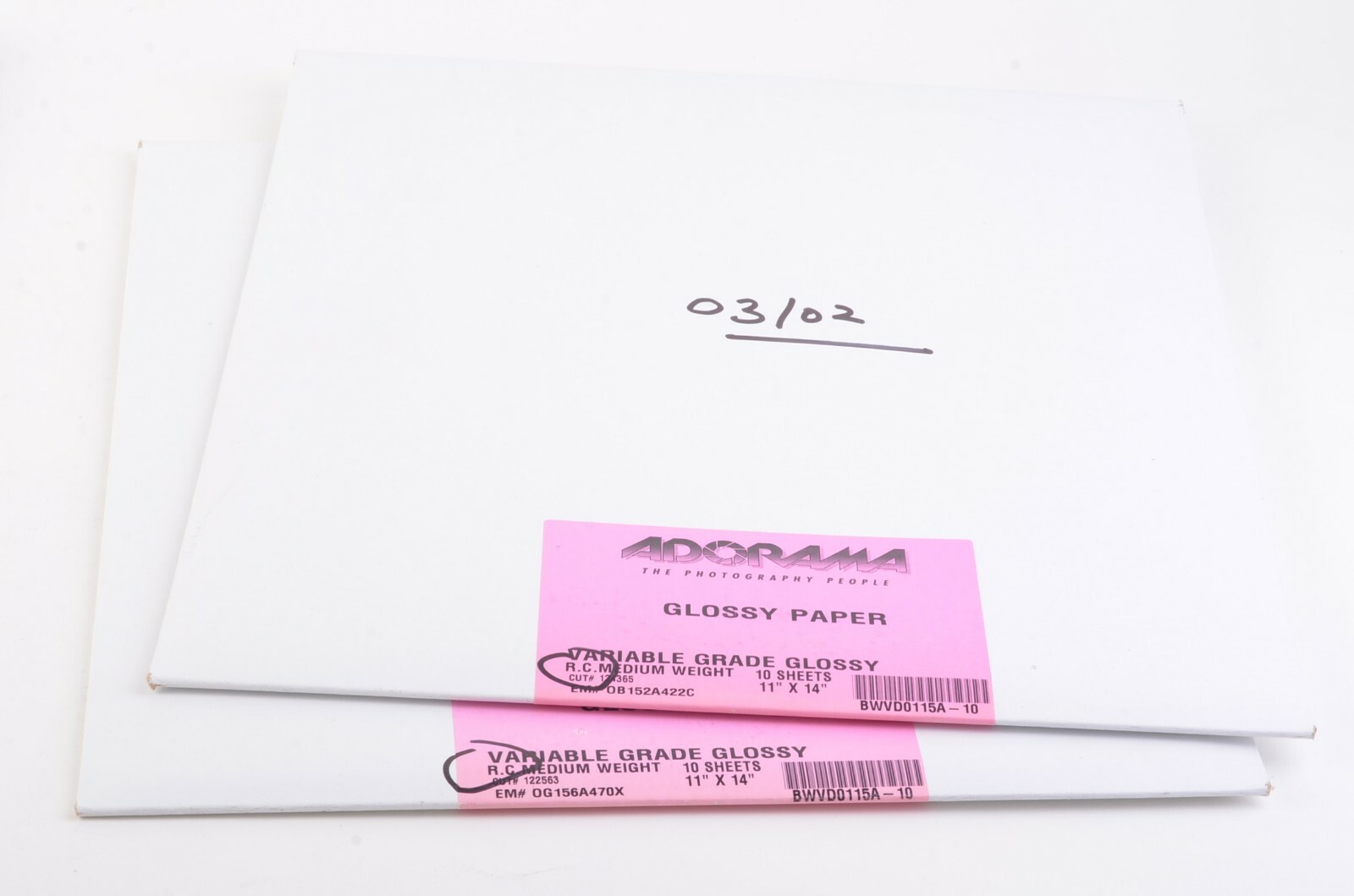 NIB X2 ADORAMA 10sh. 11x14 VARIABLE GRADE RC GLOSSY PAPER, SEALED, GOOD