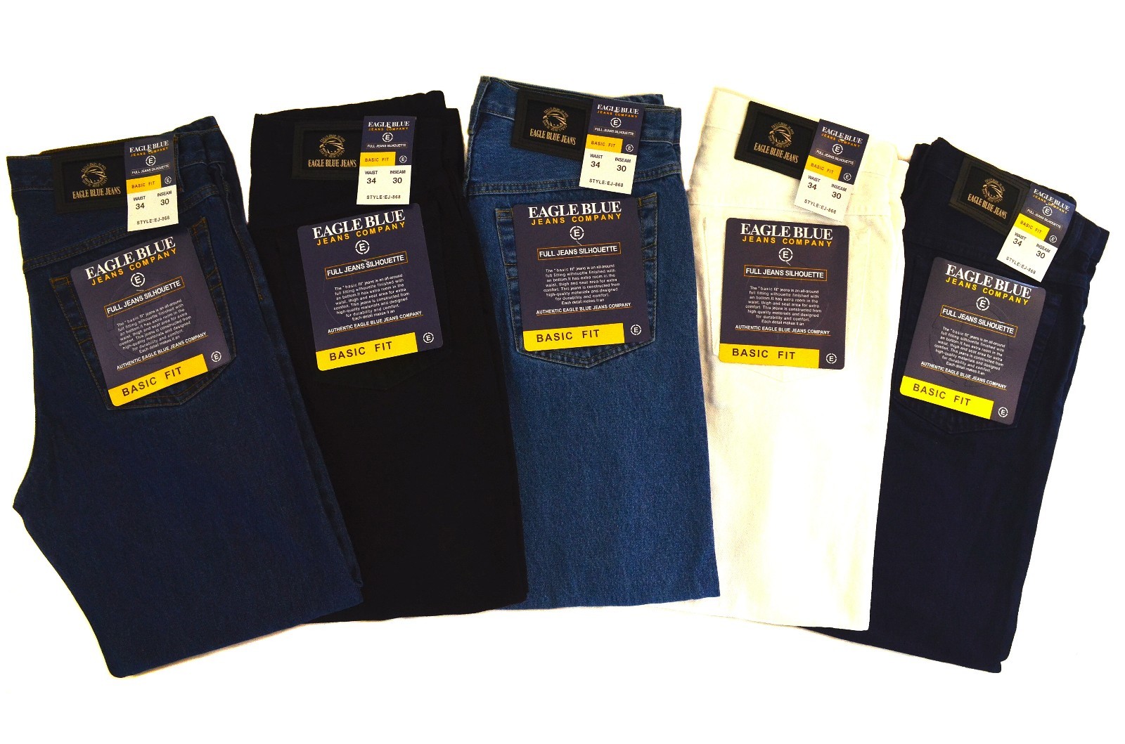 Men Classic straight leg jeans colored denim 100% Cotton 28
