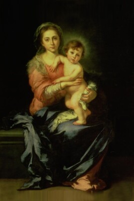 Hand Painted Portrait Oil Painting on Canvas,''Madonna and Child'' 24X36''