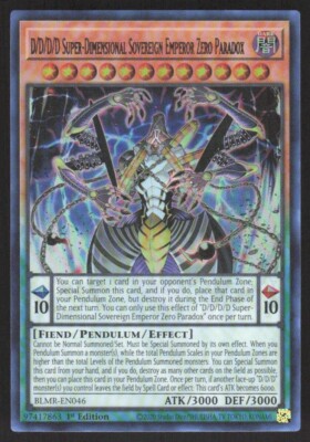 3X D/D/D/D Super-Dimensional Sovereign Emperor Zero Paradox BLMR-EN046 Yu-Gi-Oh