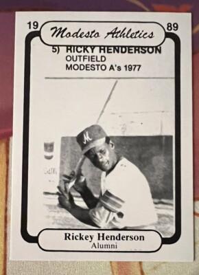 Rickey Henderson Modesto Athletics A's Frank Chong Baseball Card #33 Nr-Mt/ MINT