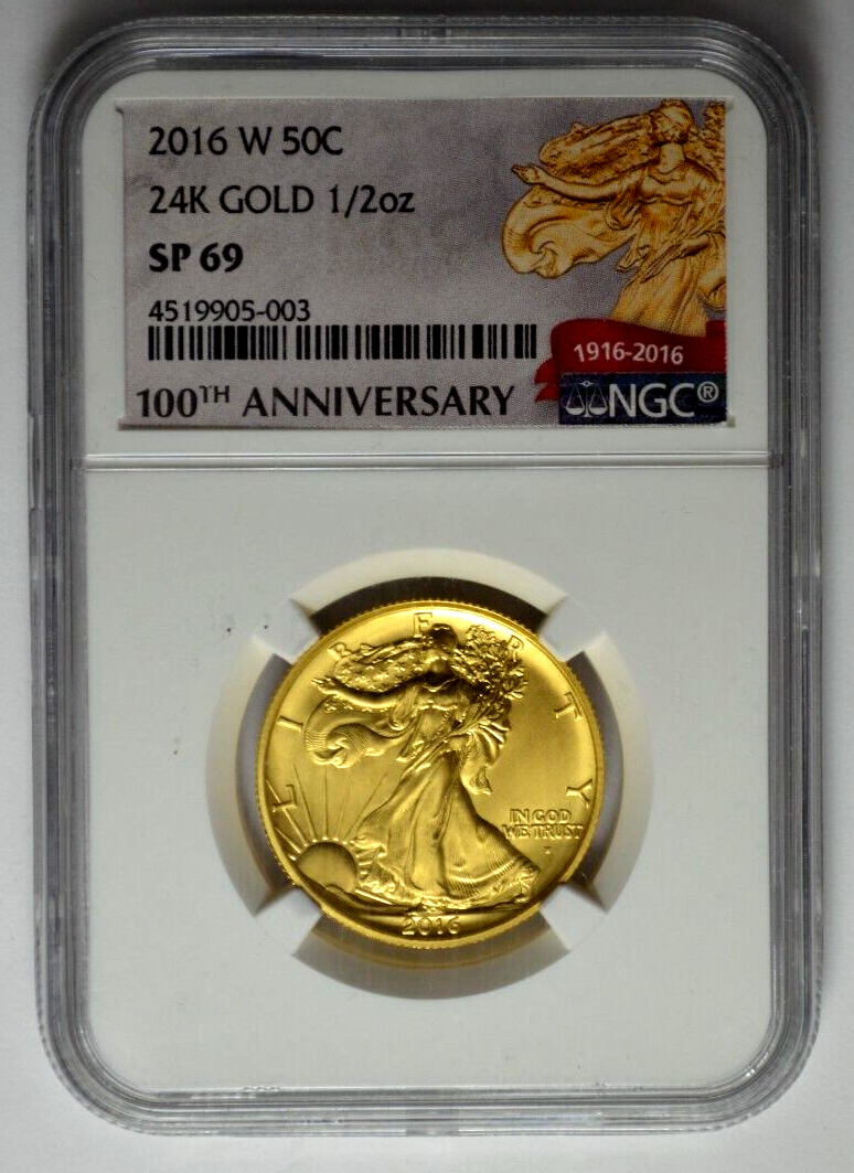 2016W NGC SP69 50c 1/2 Oz 24k Gold Walking Liberty Half 2016W NGC SP69 50c 1/2 Oz 24k Gold Walking Liberty Half