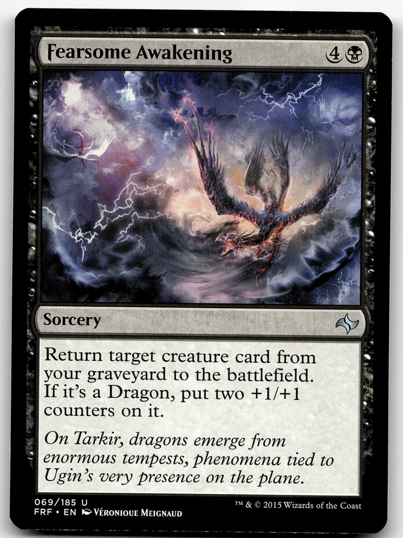 Fearsome Awakening 2x FOIL FRF MTG Fate Reforged Uncommon MINT black Fearsome Awakening 2x FOIL FRF MTG Fate Reforged Uncommon MINT black