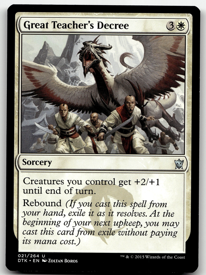 Great Teacher's Decree 2x FOIL DTK MTG Dragons of Tarkir Uncommon MINT white Great Teacher's Decree 2x FOIL DTK MTG Dragons of Tarkir Uncommon MINT white