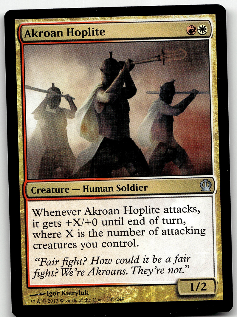 Akroan Hoplite 2x FOIL THS MTG Theros Uncommon MINT red white Akroan Hoplite 2x FOIL THS MTG Theros Uncommon MINT red white