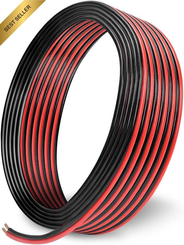 12AWG Electrical Wire 100FT Red/Black CCA Low Voltage Automotive Speaker Cable