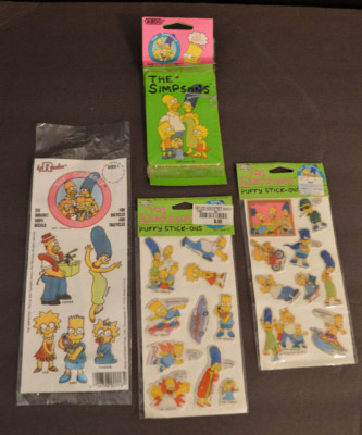 THE SIMPSONS LOT OF ( 4 ) Stickers/ Air Fresh 1990