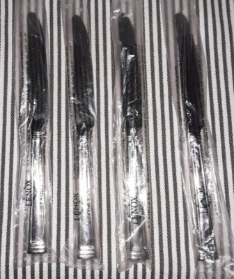 NEW NIP LOT OF 4 SET LENOX ESQUIRE DINNER KNIVES STAINLESS STEEL FLATWARE KNIFE