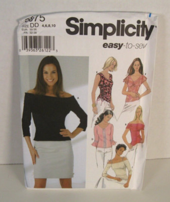 Simplicity Easy-To-Sew 5875 Knit Tops in 5 Styles Misses' 4-10 Pattern Uncut