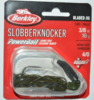 berkley powerbait slobberknocker bladed bass vibrating jig 3/8oz green pumpkin