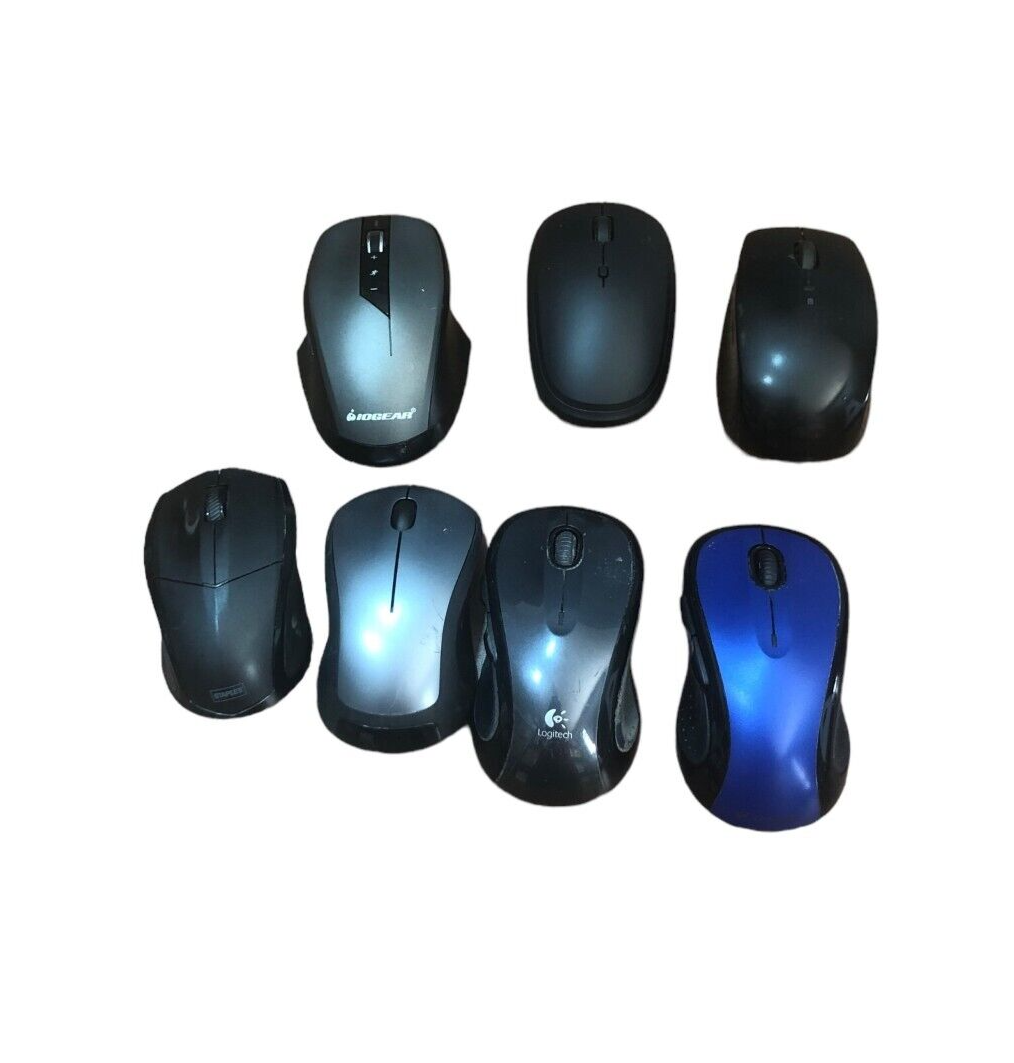 Mixed Brands Lot of 7 Wireless Mice Logitech, Dell, Rohs, Staples NO USB Dongles