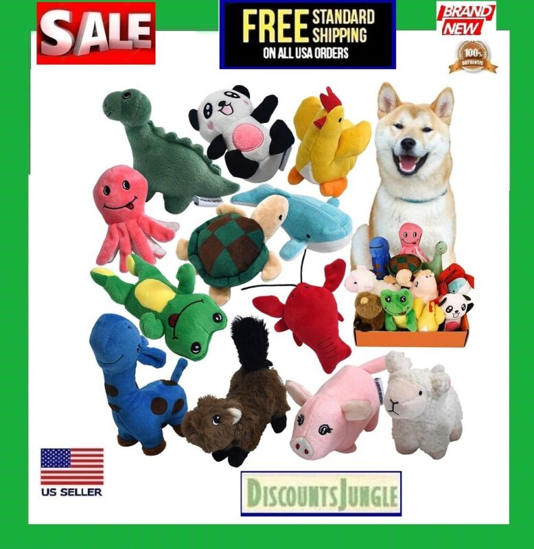 Squeaky Plush Dog Toy Pack for Puppy, Small & medium