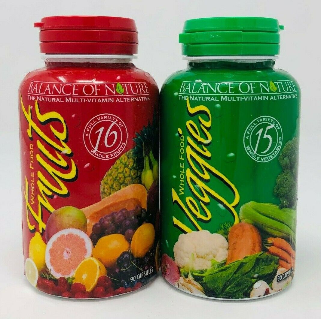 Balance of Nature Whole Food Fruits and Veggies 90 Capsules Each NEW ...