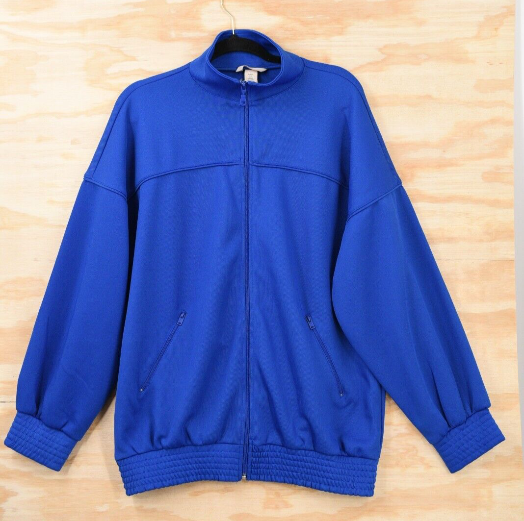 H&M Oversize Zip Track NWT!! Bright Blue Jacket Womens XS