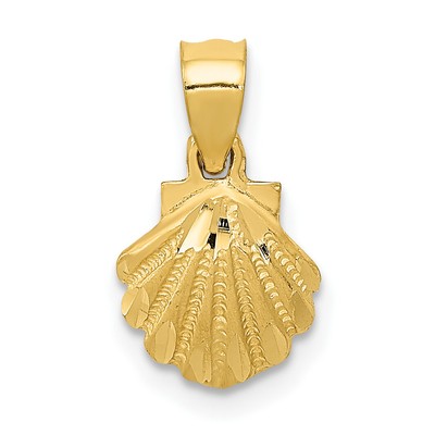 Avariah Solid 14K Yellow Gold Scallop Shell Pendant - 14mm