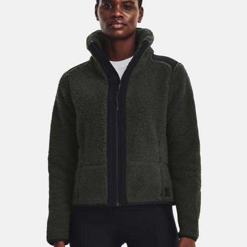 

Женская оливковая комфортная куртка из флиса с молнией во всю длину Under Armour UA Sherpa #479-310, Зеленый