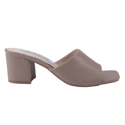 Info-1 Women Open Toe Slip On Block Chunky Low Heels Mules Pumps Slides Shoes