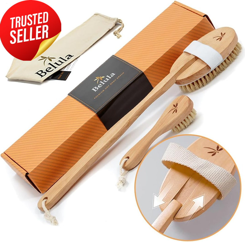 Body Brush Boar Bristle Dry Brushing Set