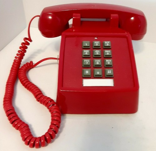 Купить Проводные телефоны 2510D Retro Red Push Button Desk Telephone ...