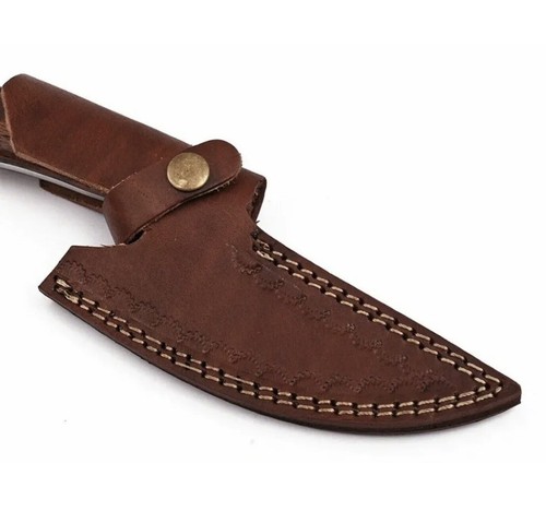 CUSTOM HANDMADE DAMASCUS STEEL HUNTING SKINNER KNIFE WOOD HANDLE EDC W/ SHEATH