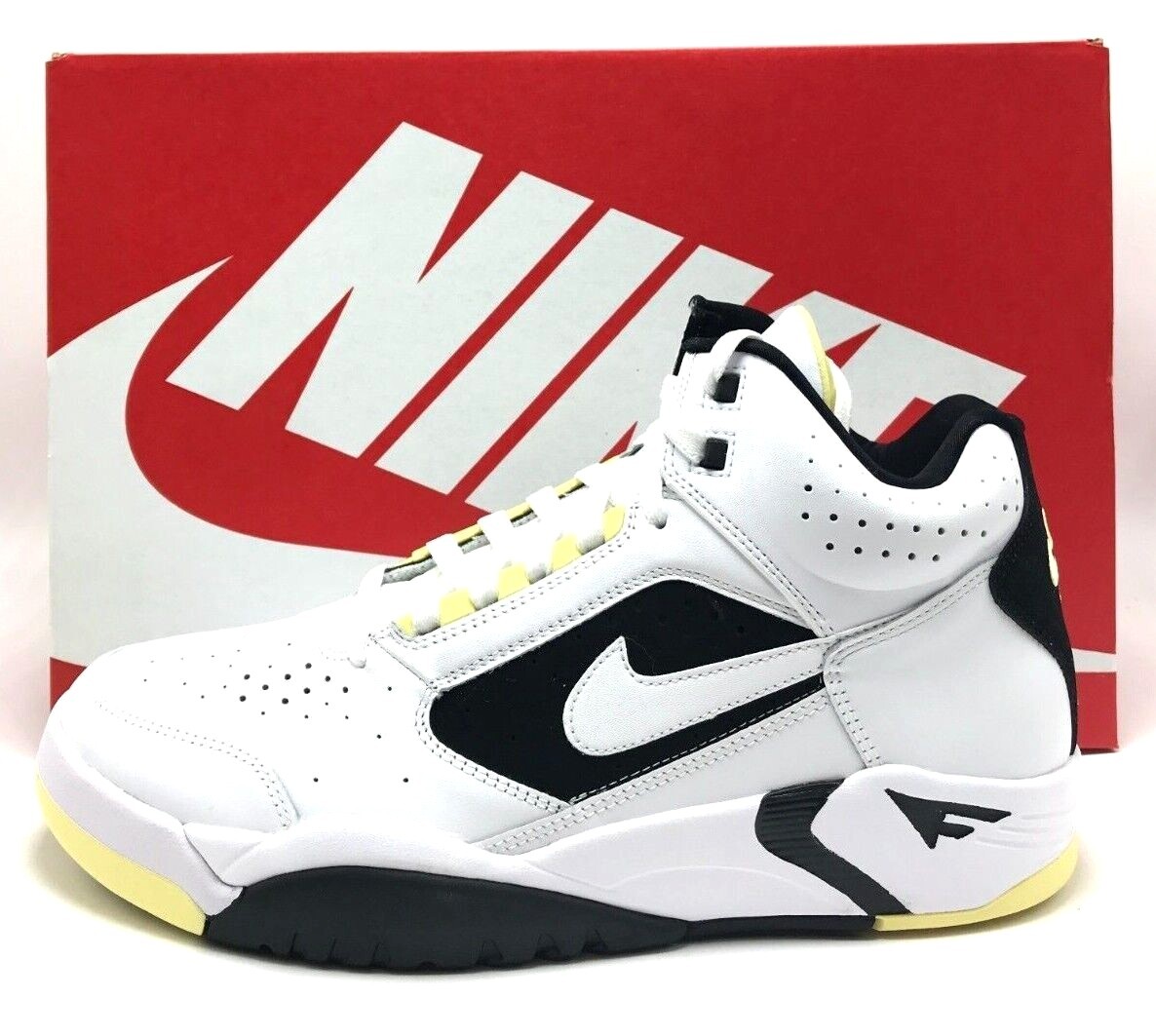NEW* Men Nike Air Flight Lite Mid White / Lemon (DV0824 100