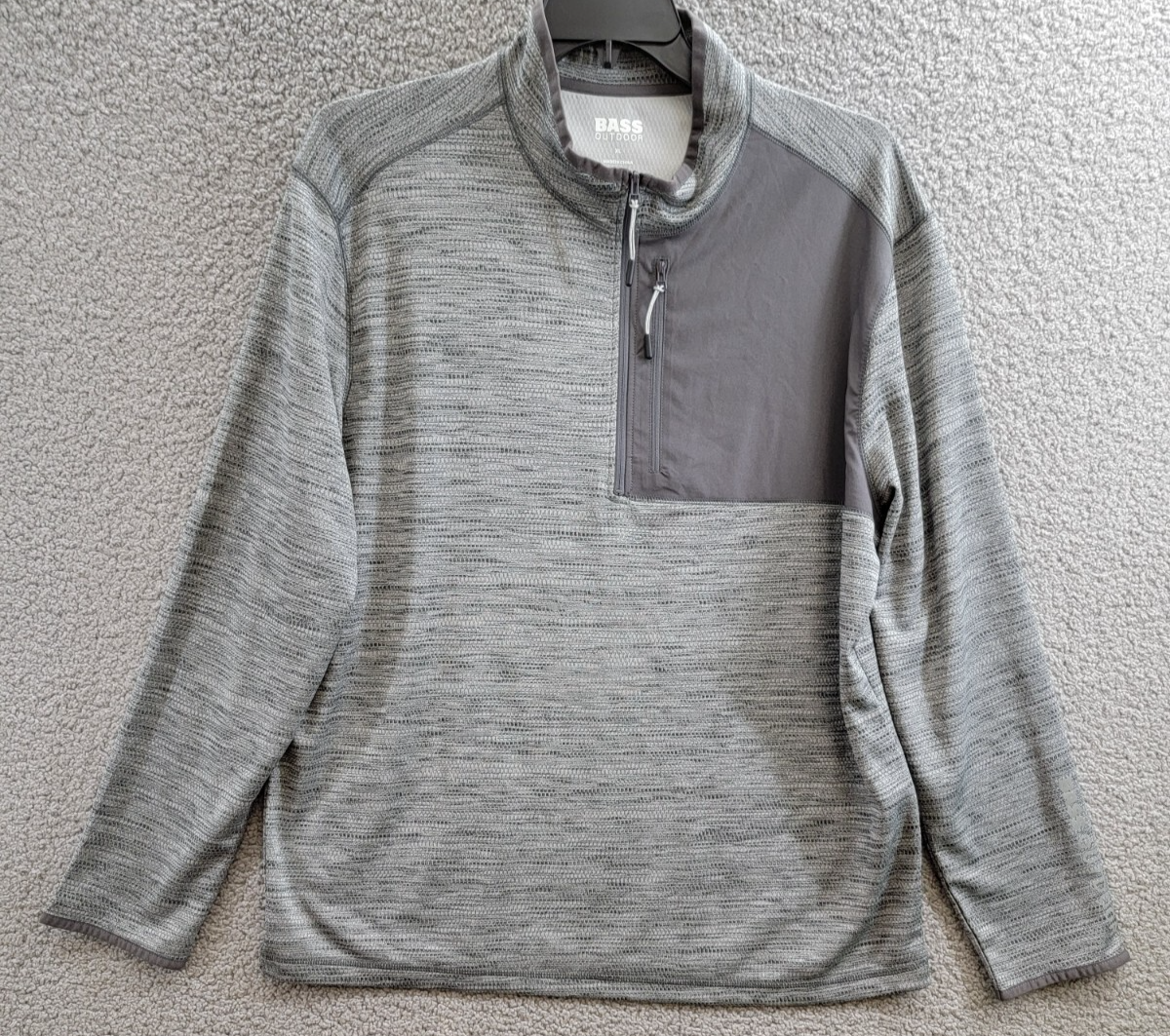 BASS OUTDOOR Climber Quarter-Zip Pullover Men's XL Forged Iron Mock Neck L/S~ - Picture 2 of 17