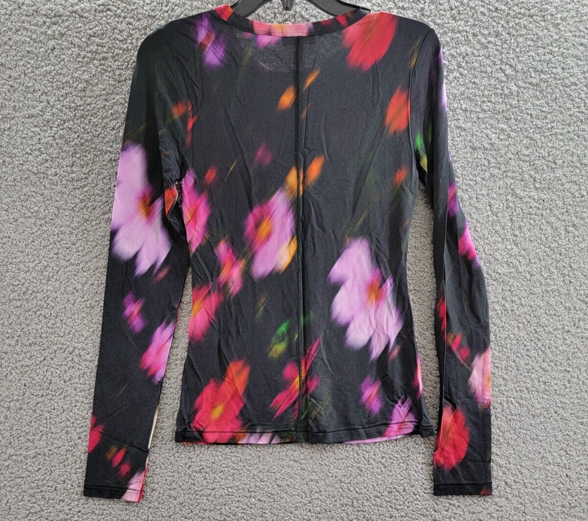 Rag & Bone Sabeen Floral Print Long Sleeve Tee Women's S Black Floral Crew Neck - Picture 10 of 16