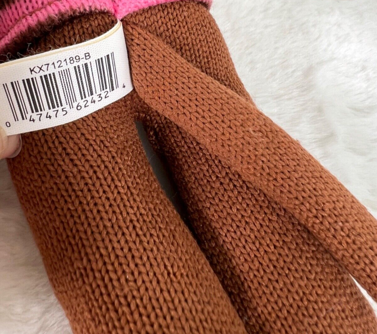 Dan Dee Sock Monkey Stuffed Animal 10" Plush Green Brown Pink Sweater & Pom Hat