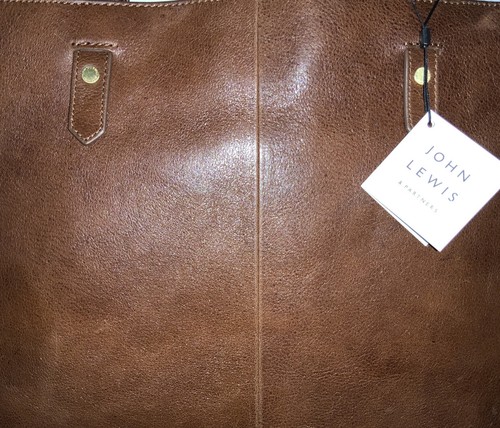 JOHN LEWIS WITH TAG TAN LEATHER STYLISH TOTE BAG BY JOHN LEWIS RRP £159