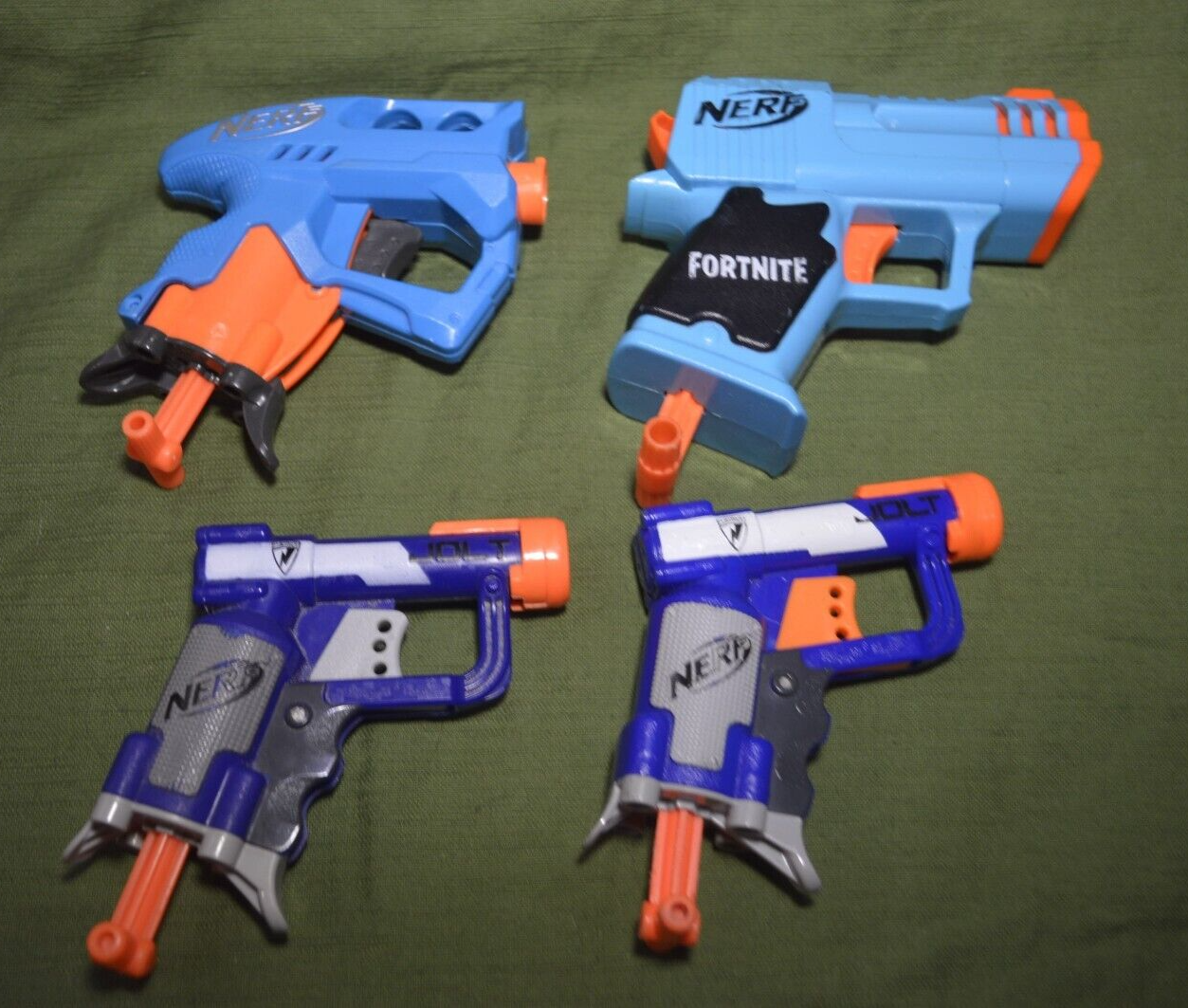 Lot Of 4 NERF GUNS N-STRIKE Blaster TESTED Blue and White | eBay