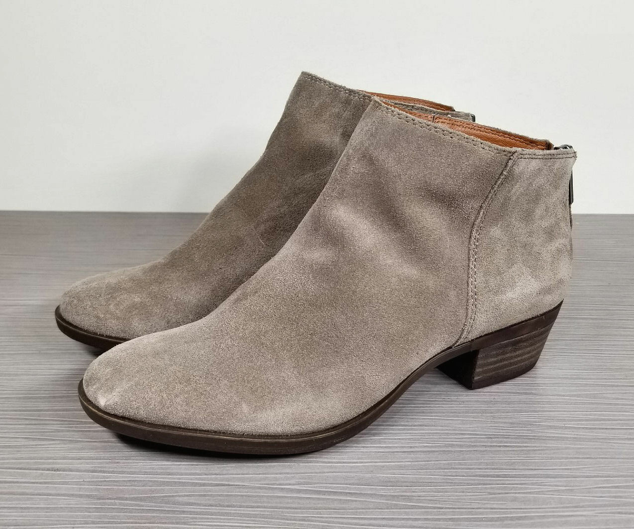 Lucky Brand Bremma Bootie, Taupe Suede, Womens Size Size 6