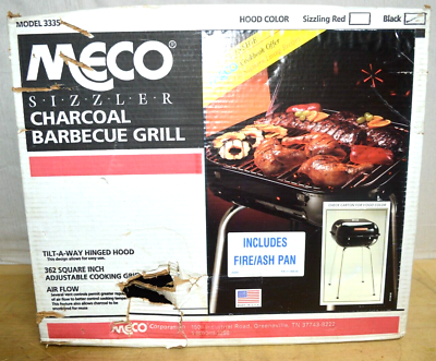 Vintage Meco Charcoal Black Sizzle Grill Model 3335 Made USA W