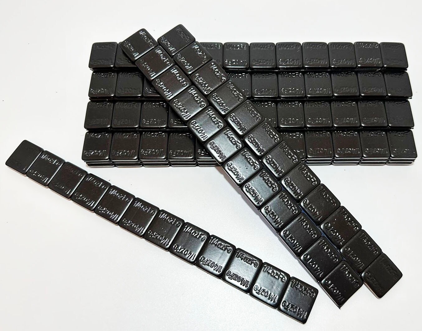 6 BOX 1/4 OZ BLACK WHEEL WEIGHTS STICK-ON ADHESIVE TAPE 54 LBS LEAD-FREE 3456 PC