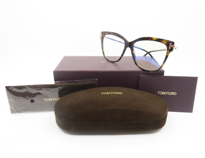 Tom Ford TF5704 B 052 54mm New Brown Tortoise Blue Light Block New