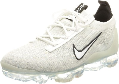

Мужские кроссовки Nike Air Vapormax 2021 FK White/Black-Metallic Silver (DH4084 100) — 11,5, Серый, Nike Air VaporMax Flyknit
